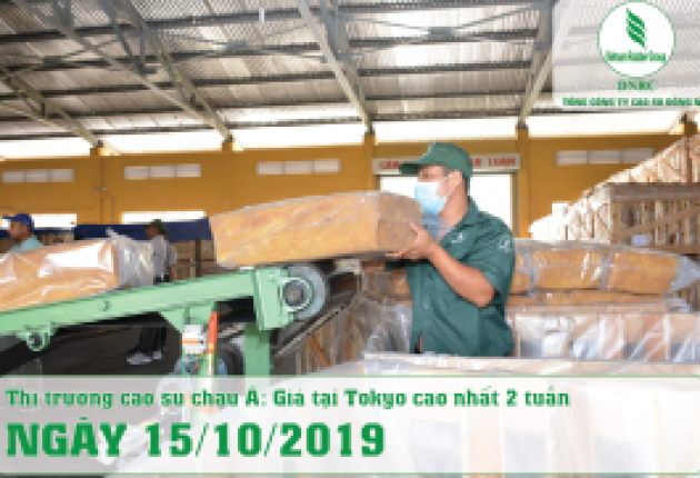 15-10-2019 - Thị trường cao su châu Á: Giá tại Tokyo cao nhất 2 tuần
