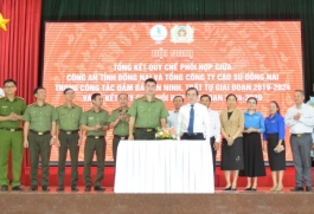 Cao su Đồng Nai ký kết quy chế phối hợp với Công an tỉnh giai đoạn 2024 – 2029